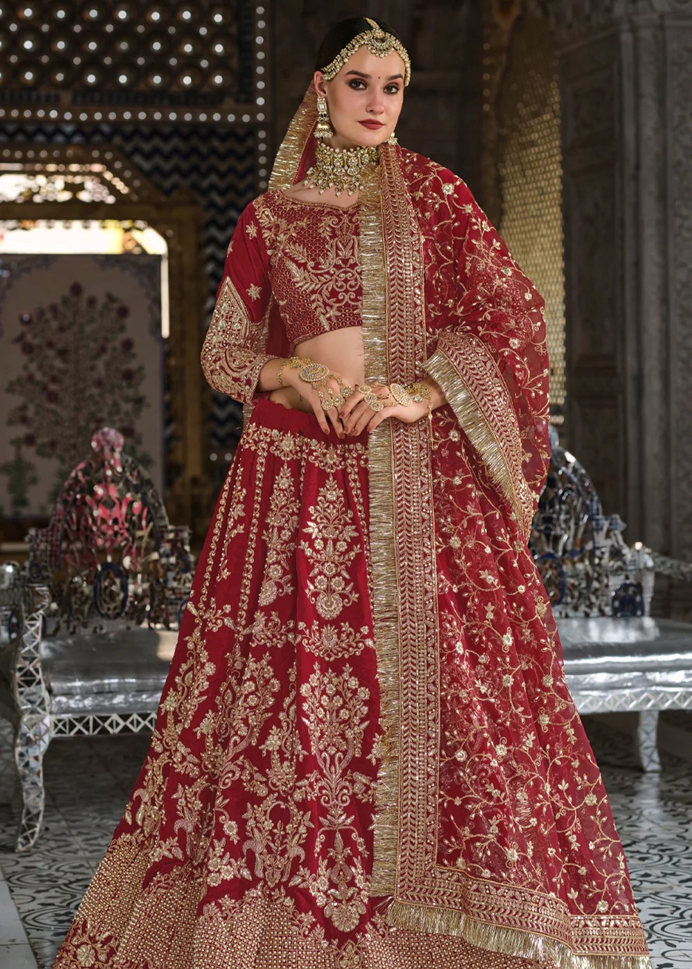 Maroon Bridal Lehenga Choli With Heavy Work Urban Womania