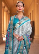 Light Blue Woven Patola Silk Saree