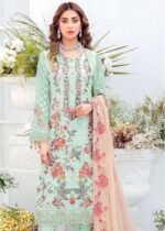 Peppermint Green Embroidered Designer Georgette Suit