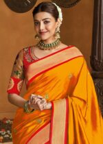 Orange Woven Paithani Silk Saree