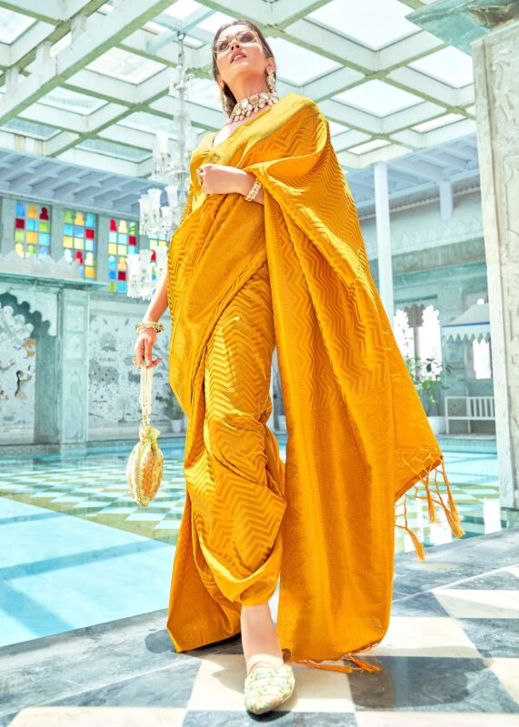 Yellow Woven Kanjivaram Silk Saree