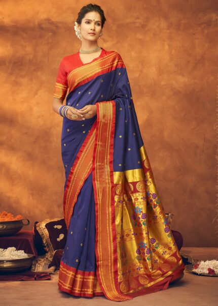 Blue Paithani Silk Saree