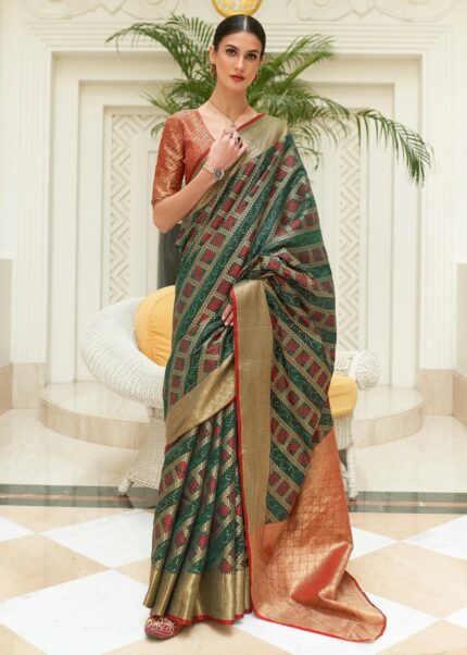 Emerald Green Patola Saree