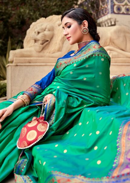 Green Banarasi Silk Saree