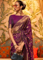 Jamun Purple Banarasi Saree