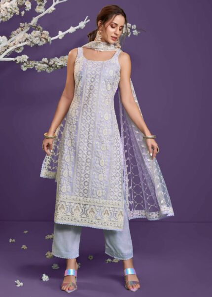 Lavender Lucknowi Chikankari Suit