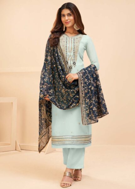 Light Blue Georgette Suit