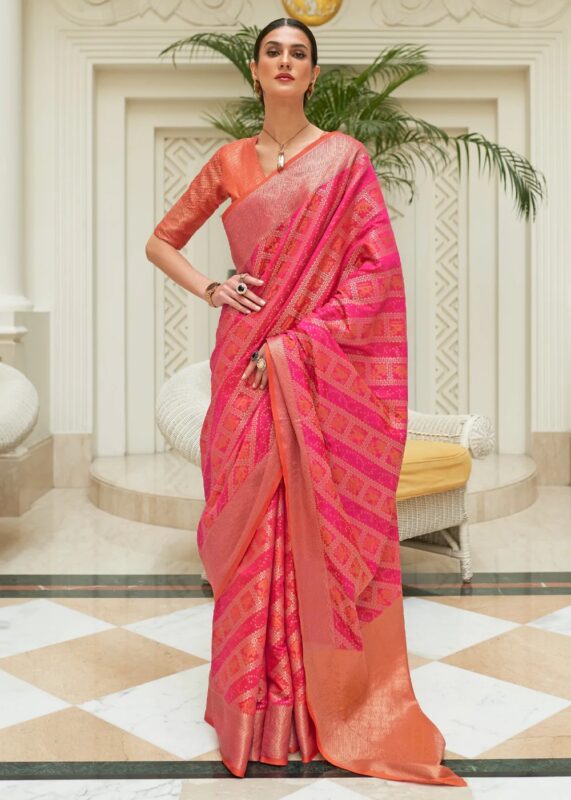 Paradise Pink Patola Saree