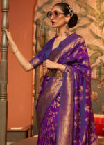 Purple Banarasi Silk Saree