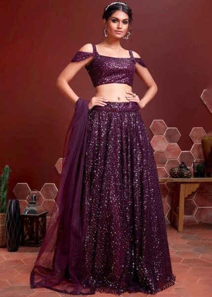 Purple Net Lehenga Choli