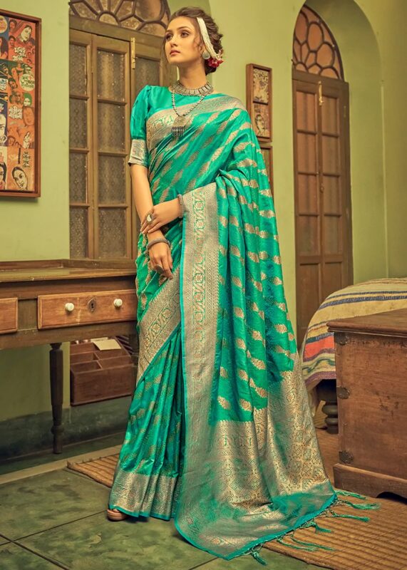 Summer Green Banarasi Saree