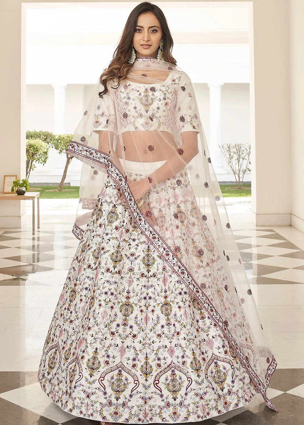 Designer White Lehenga Choli