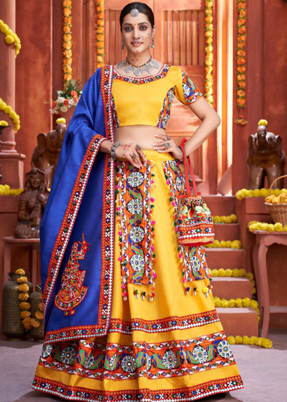 Yellow Gamthi Lehenga Choli