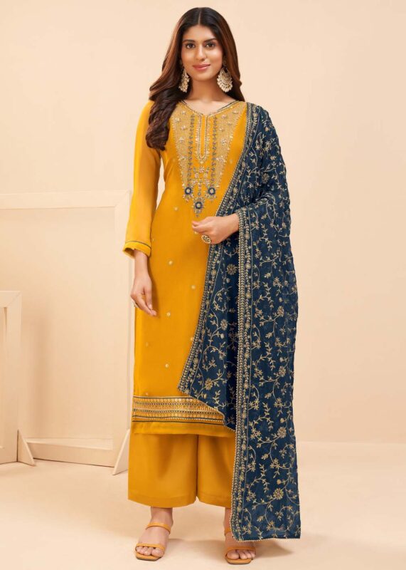 Yellow Georgette Suit