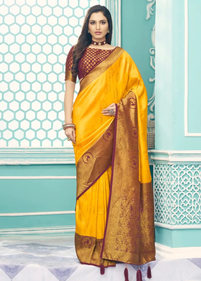 Yellow Woven Kanjivaram Saree