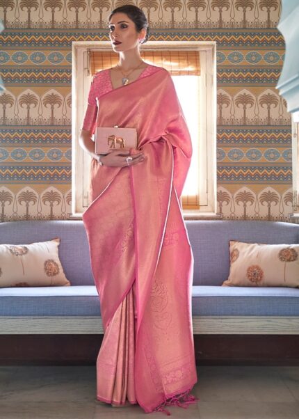 Pink Kanjivaram Silk Saree