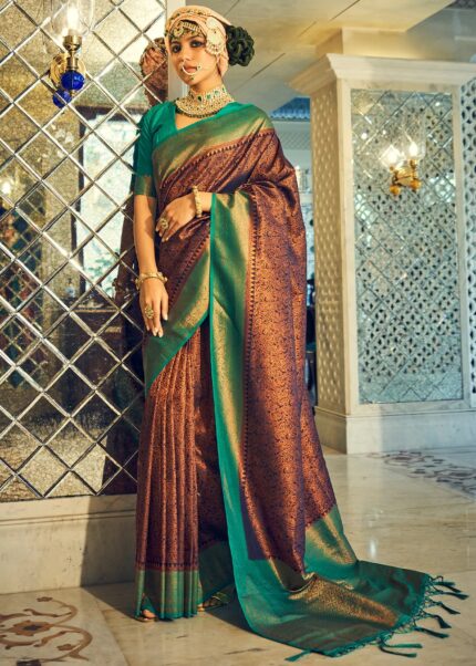 Brown Kanjivaram Saree