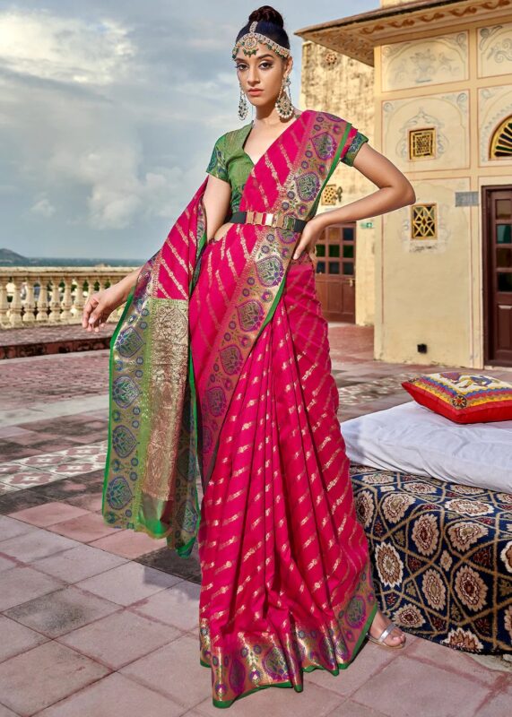 Dark Pink Patola Saree