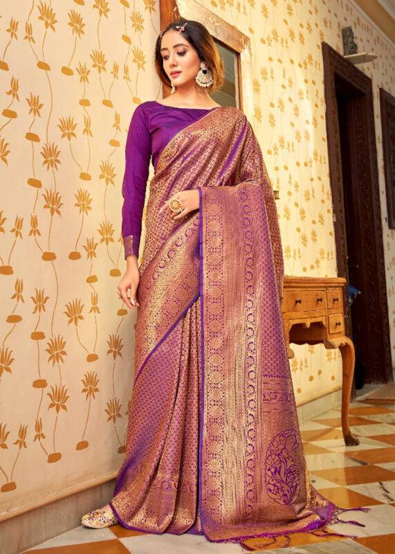 Jamun Purple Kanjivaram Saree