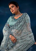 Light Gray Designer Saree