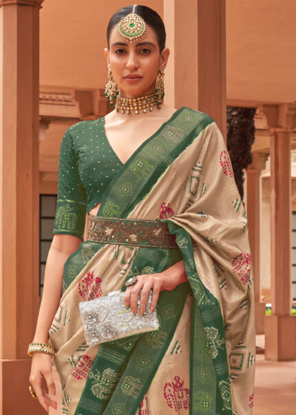 Pale Brown Patola Silk Saree