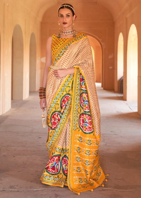 Yellow Patola Silk Saree