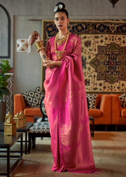 Berry Pink Banarasi Saree