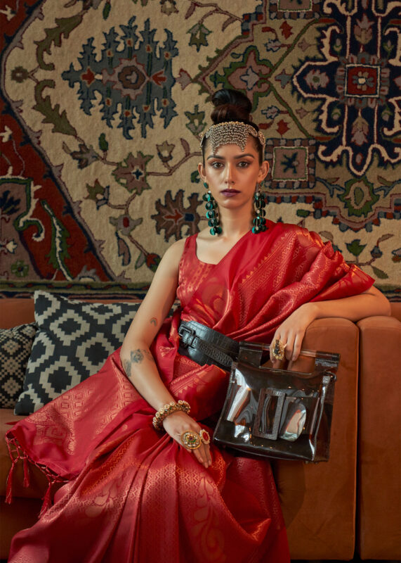 Bridal Red Banarasi Saree