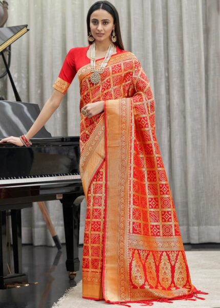 Bridal Red Kanjivaram Silk Saree