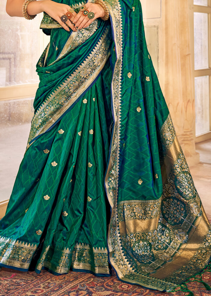 Dark Green Kanjivaram Saree