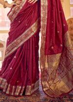 Maroon Kanjivaram Silk Saree