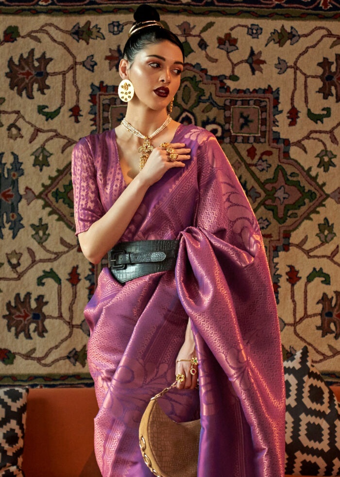 Orchid Purple Banarasi Saree