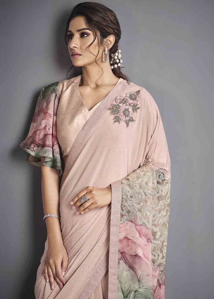 Pink Designer Lycra Saree