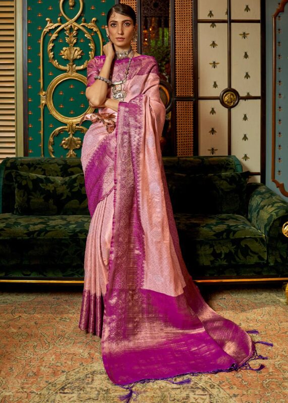 Pink & Purple Banarasi Saree