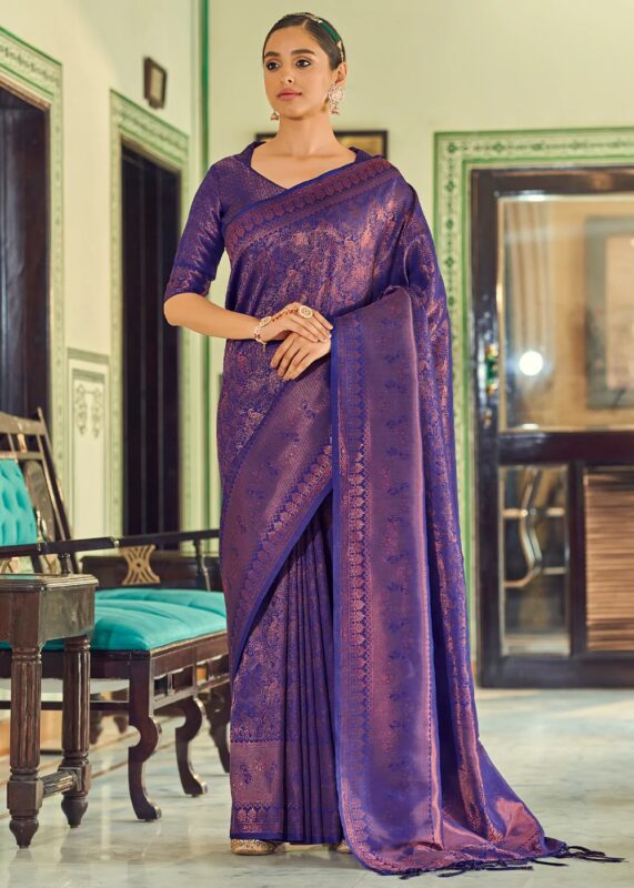 Royal Blue Kanjivaram Saree