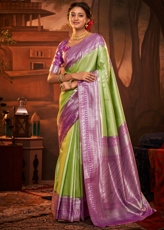 Green Woven Kanjivaram Silk Saree