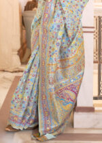 Alice Blue Jamawar Saree