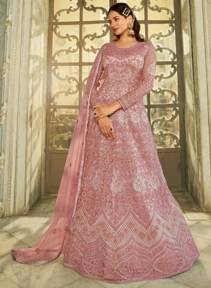 Blush Pink Heavy Embroidery Anarkali