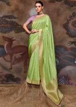 Summer Green Banarasi Dola Silk Saree