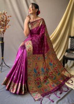 Wine Purple Paithani Silk Saree