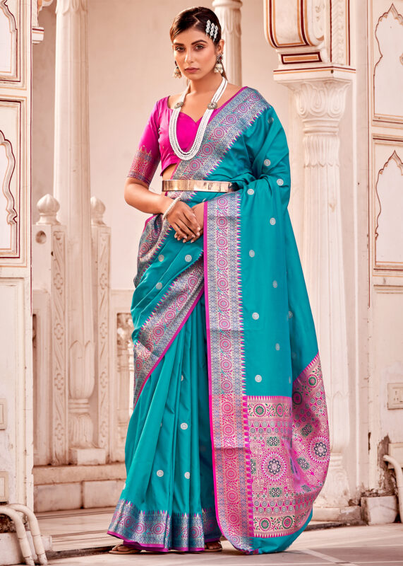 Charcoal Black Soft Silk Banarasi Saree with Zari Richenss – BharatSthali