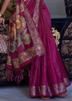 Orchid Purple Organza Silk Banarasi Saree