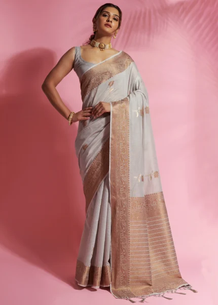 Light Gray Cotton Saree