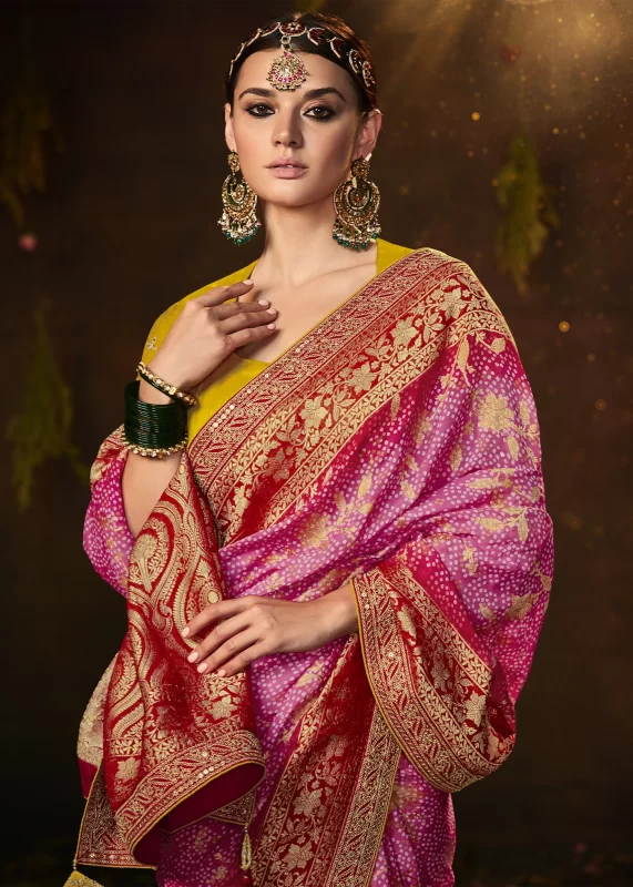 Lotus Pink Banarasi Saree