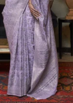 Light Purple Kashmiri Jamawar Saree