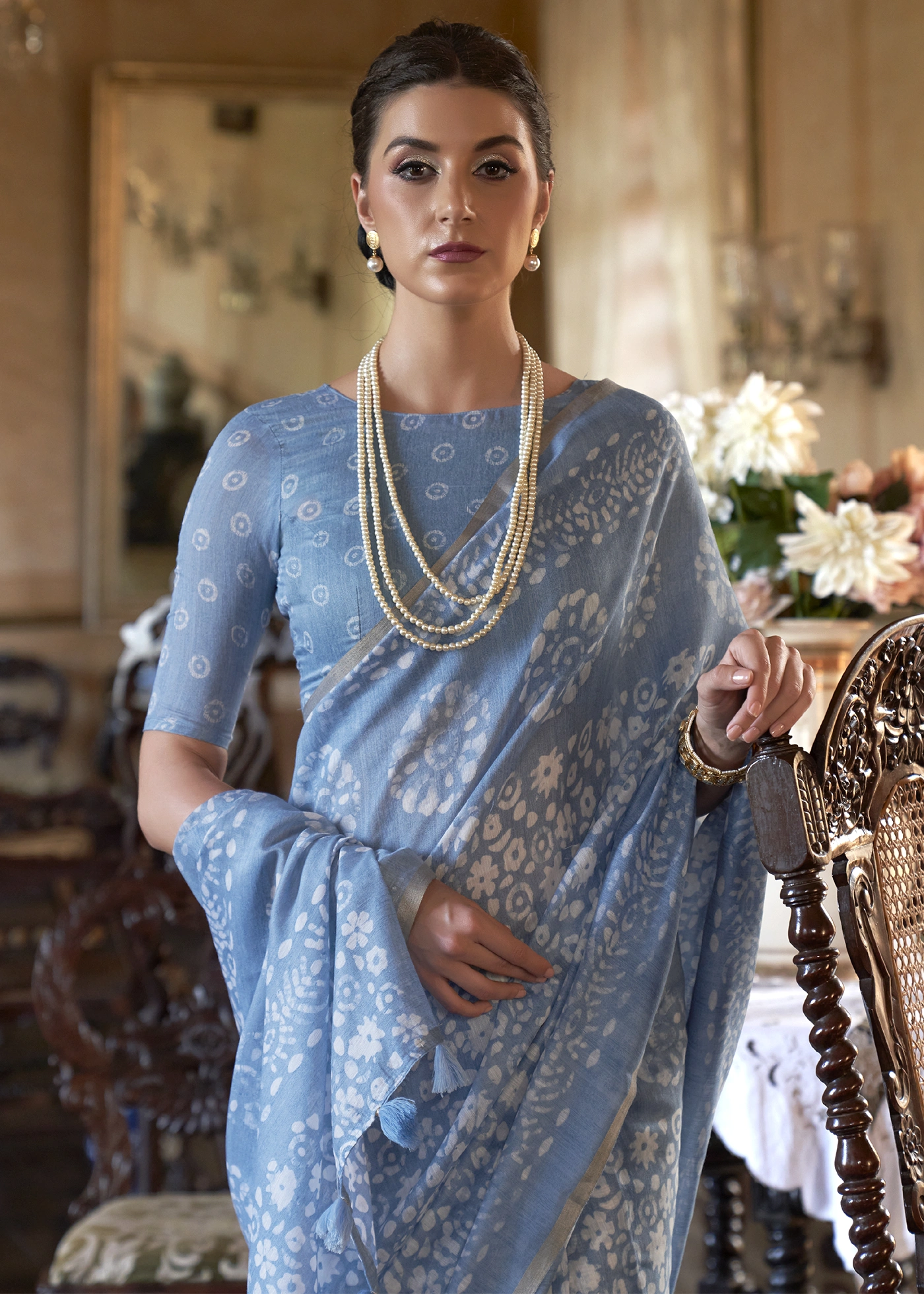 Linen clearance saree jewellery