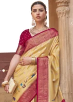 Yellow Paithani Silk Saree