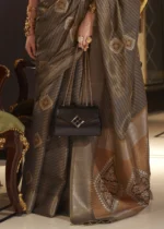 Gray Banarasi Silk Saree