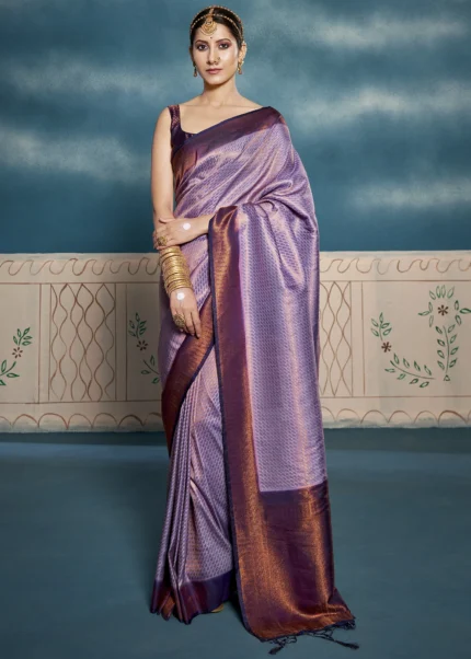 Lavender Purple Kanjivaram Saree