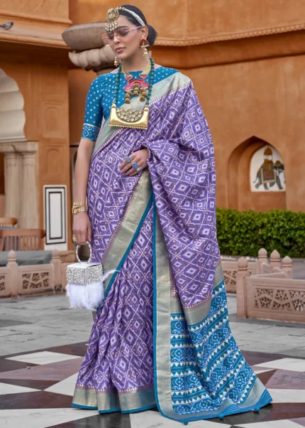 Lavender Purple Patola Saree